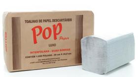 Papel toalha interfolhado luxo pop com 1000 folhas mellior 20cm x 20,5cm