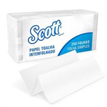 Papel Toalha Interfolhado Scott Folha Simples 250 Folhas -