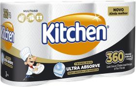 Papel toalha kitchen folha dupla pacote 3 rolos com 120 folhas Papel toalha kitchen folha dupla pacote 3 rolos com 120 folhas