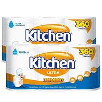 Papel Toalha Kitchen Jumbo 6 Rolos Folhas Duplas 720 Unidades