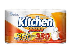 Papel toalha kitchen jumbo leve 360 pague 330 folhas softys
