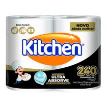 Papel Toalha Kitchen Ultra Absorve Folha Dupla 240 Folhas