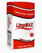 Papel Toalha LIMPMAX Interfolhado Branco 2 Dobras 20x19cm Fardo 1000 Fls