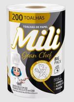 Papel Toalha MILI 18,5x22cm Pct com 1 Rolo de 200 Folhas