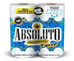 Papel Toalha multiuso para uso na Cozinha Limpeza em geral Higiene 2 Rolo com 60 Folhas cada uni