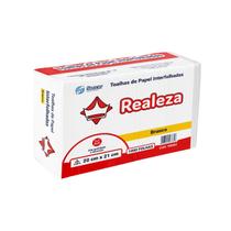 Papel Toalha REALEZA Interfolhado Branco 2 Dobras 20x21cm Fardo 1000 Folhas
