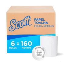 Papel Toalha Rolo Scott Essential F/Dupla 160m 6 Unidades