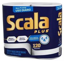 Papel Toalha SCALA 22,2X19cm com 2 Rolos de 60 Folhas