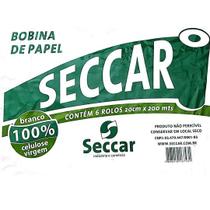 Papel Toalha SECCAR Bobina 100% Celulose Cx 6 Rolos 20cm x 200m (Gr 20g)