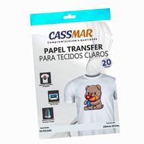 Papel Transfer Jato De Tinta A4 Tecidos Claros 150g/m² Cassmar 20 Fls Papel Transfer Jato De Tinta A4 Tecidos Claros 150g/m² Cassmar 20 Fls