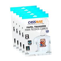 Papel Transfer Jato De Tinta A4 Tecidos Claros 150g/m² Cassmar 50 Fls Papel Transfer Jato De Tinta A4 Tecidos Claros 150g/m² Cassmar 50 Fls