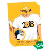 Papel Transfer para algodão A4 Tecidos Claros Bright 100 Fls Papel Transfer para algodão A4 Tecidos Claros Bright 100 Fls