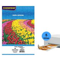 Papel Transfer para Tecido Claro ou Branco 160g 5 Folhas a Prova dágua Seca Rápido Ideal para Impressora Jato de Tinta Papel Transfer para Tecido Claro ou Branco 160g 5 Folhas a Prova dágua Seca Rápido Ideal para Impressora Jato de Tinta