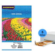 Papel Transfer para Tecido Escuro ou Preto 235g 5 Folhas a Prova dágua Seca Rápido Ideal para Impressora Jato de Tinta