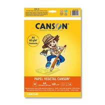Papel vegetal Canson A4 210x297mm 60g pacote com 10 folhas, para desenhos e cópias Papel vegetal Canson A4 210x297mm 60g pacote com 10 folhas, para desenhos e cópias