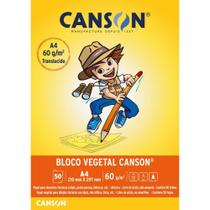 Papel Vegetal Escolar 50 Folhas A4 60G Bloco Canson