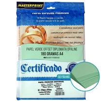 Papel verde diplomata/liso/offset 180g a4 - 50 fls Papel verde diplomata/liso/offset 180g a4 - 50 fls