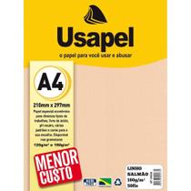 Papel verge a4 180g com 50 folhas cor salmão - usapel