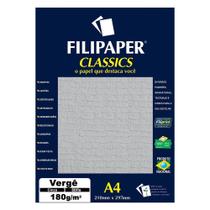 Papel Verge A4 Filipaper Classics 180g 50 Folhas Cinza 0979
