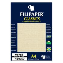 Papel Verge A4 Filipaper Classics 180g 50 Folhas Creme 0981