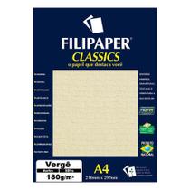Papel Vergê A4 Filipaper Classics 180G 50 Folhas Marfim - Filiperson