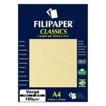 Papel Vergê A4 Filipaper Classics 180G 50 Folhas Palha Papel Vergê A4 Filipaper Classics 180G 50 Folhas Palha