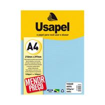 Papel Vergê Azul A4 180g Com 50 Folhas Usapel