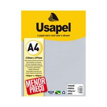 Papel Vergê Cinza A4 180g Com 50 Folhas Usapel