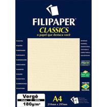 Papel Vergê Classics 180g A4 Palha 20 Folhas - Filiperson