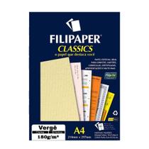 Papel Vergê Creme A4 210X297Mm 180G/M² Filipaper 50 Folhas
