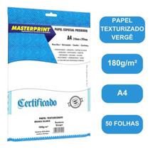 Papel Vergê Texturizado Branco 180g A4 50fls Masterprint Br Branco Papel Vergê Texturizado Branco 180g A4 50fls Masterprint Br Branco