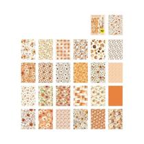 Papel Vintage Com Padrão Floral 50 Folhas DIY Scrapbooking Artesanato Colagem Junk Journal Papelaria