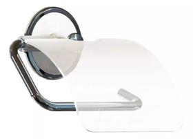 Papeleira Adesiva Branca Com Tampa Transparente