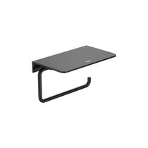 Papeleira com Suporte Hotels Round 12,8cm x 12,7cm x 2,5cm Preto/Matte Black Roca Papeleira com Suporte Hotels Round 12,8cm x 12,7cm x 2,5cm Preto/Matte Black Roca
