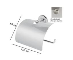 Papeleira com tampa em INOX dupla fixação Stander