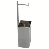 Papeleira de piso com lixeira acoplada Cromada Linha Quadrada Papeleira de piso com lixeira acoplada Cromada Linha Quadrada