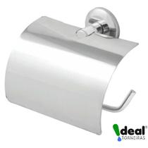 Papeleira Inox Com Tampa Porta Papel Higiênico Stander Cód. 5720