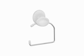 Papeleira Plastica Astra Com Ventosa Cristal Av/Pap Branca