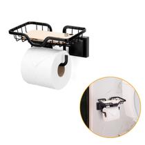 Papeleira Porta Lenços E Papel Higiênico Com Fixação 3m Arthi Preto