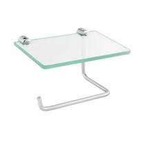 Papeleira / Porta Papel Higiênico De Vidro Incolor Com Suporte Para Celular Ou Decoração Papeleira / Porta Papel Higiênico De Vidro Incolor Com Suporte Para Celular Ou Decoração