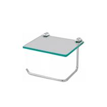 Papeleira Pra Papel Higiênico Com Suporte Vidro Incolor