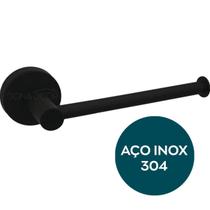 Papeleira Preta Banheiro Inox 304 Porta Papel Higienico Suporte Preto Fosco de Parede Acessorio Lavabo Luxo Black