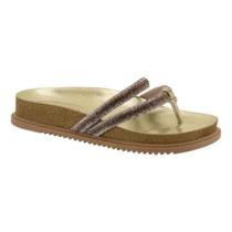 Papete Beira Rio De Dedo Plataforma Pedraria Feminino Dourado