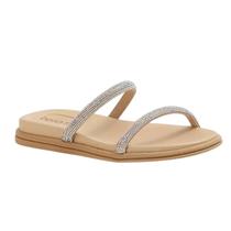 Papete Beira Rio Duas Tiras Strass Feminina Creme Papete Beira Rio Duas Tiras Strass Feminina Creme