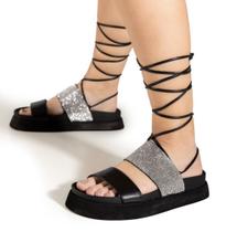 Papete bia em couro com strass Papete bia em couro com strass