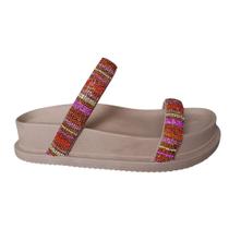 Papete Casual Plataforma Delicada Tiras Brilho Multicolor 320