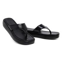 Papete Chinelo de Dedo Asa Delta com Tiras Feminina Flatform Casual Confortável Elegante Preto Papete Chinelo de Dedo Asa Delta com Tiras Feminina Flatform Casual Confortável Elegante Preto