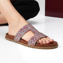 Papete Chinelo Laura Sofia Feminina Brilho Tamanho Grande Até 44