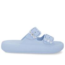 Papete Chinelo Slide Plataforma Poofy Eva Fivela Brilho Usaflex