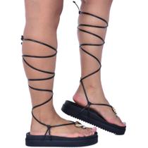 Papete Confort Feminina Gladiadora-Preta
